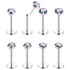 NICEIGHT 8Pcs 16G Stainless Steel Threadless Push in Nose Rings