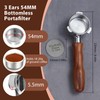 VOURMIO 54mm Bottomless Portafilter - Breville Compatible Naked Portafilter, Rosewood