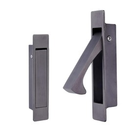 Dontay Pocket Door Pull Handle, Edge Pull, Professional Stainless Steel 304, Flush Mount for Sliding (Gun Grey, 1), Dontay Pull 02