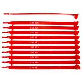 Leadseals(R) 100 Red Plastic Seals Truck Trailer Seals Numbered Security Tags Tamper Evident Tags Safety Ties Plastic Locks for Cargo Container Shipping Transport, Tamper Resistant