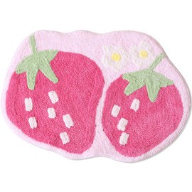 ChezMax Non Slip Doormat Indoor Outdoor Kitchen Floor Rug Front Door Mat Funny Microfiber Carpet Strawberry 19.6" X 31"