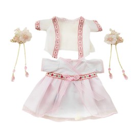 niannyyhouse 6.9 inches (20 cm) Plush Clothes Distressed Coat Dress Hair Clip Dress Cotton Doll Accessories (pink)