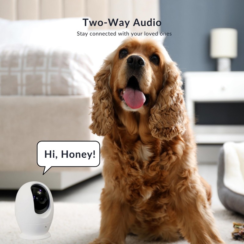 HESTIA Indoor Pan/Tilt Auto Tracking Camera with 124gb MicroSD Card,