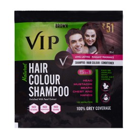 VIP Hair Colour Shampoo, Brown 20ml PACK OF 5