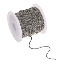 LiQunSweet 10m(32.8 Feet) Brass Curb Chains Twisted Link Chains Unwelded with Spool Oval Shape for Women Men Necklace Bracelet Earrings Tassel Making - 2x1mm