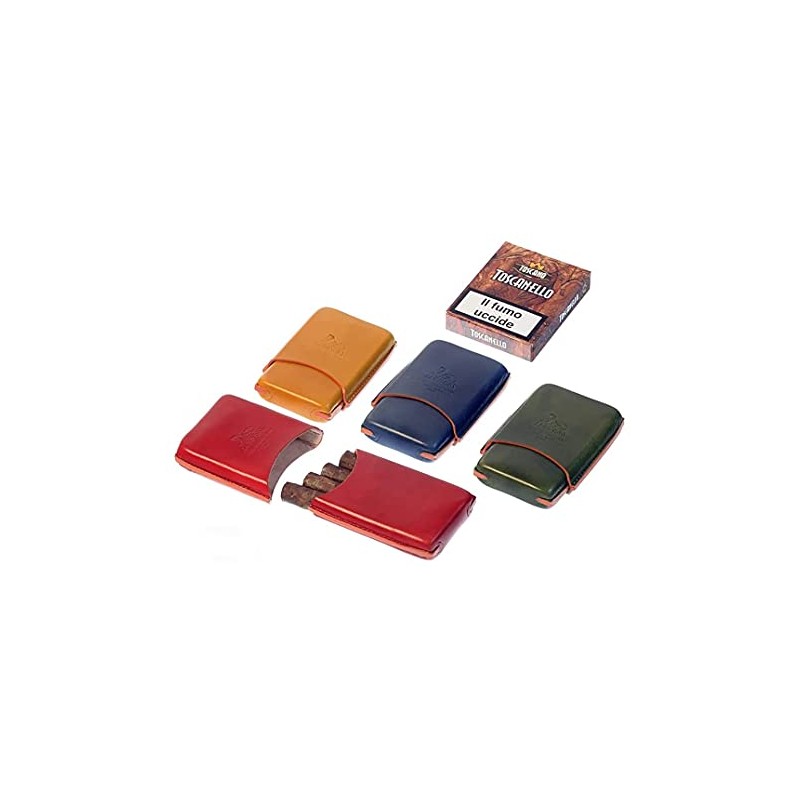 Lubinski Quadro Case for 4 Toscanelli Leather Colour Made in