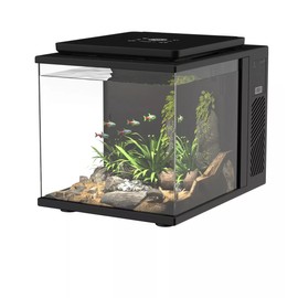 Maxspect Pico Cube Desktop Wi-Fi Enabled 2 Gallon Smart Aquarium Kit - Includes LED Lights, Heater, Filtration & Media - Black Finish