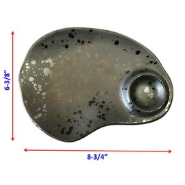 Lucky Star Melamine Plates Sushi Tonkatsu Tempura Dumpling Katsu Plates Platter Dishes Tray, 8-3/4"L X 6-3/8"W, Irregular Shaped, Black (12)