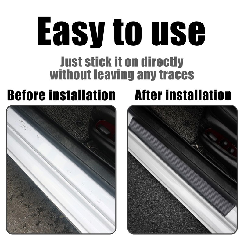 4 Strips Car Door Sill Protectors with 1 Strip Boot