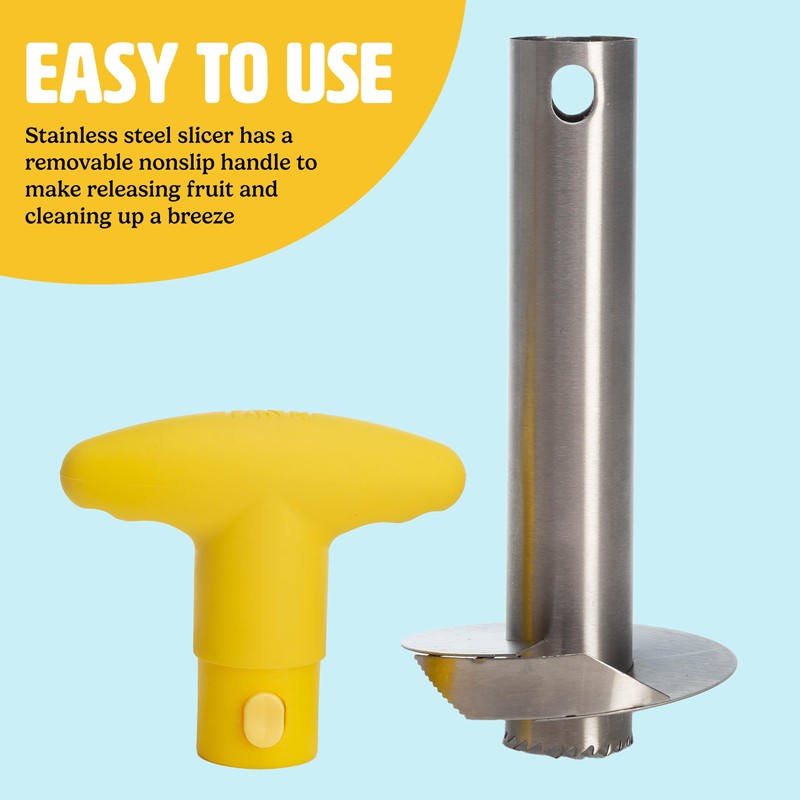Tasty Pineapple Slicer and Bamboo Board Set, Cores and Slices