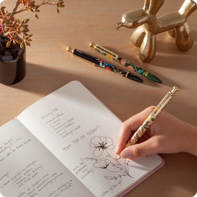 U Brands Monterey Ballpoint Pens, Set of 4, Botanical Studies,
