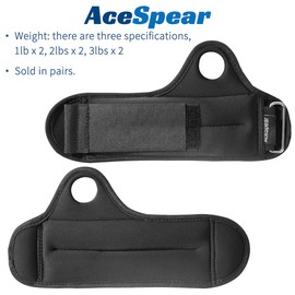 AceSpear Wrist Weights with Thumb Loops Lock for Men Women 1lb*2 2lbs*2 3lbs*2 Ankle Weights Weighted Gloves Wristbands for Running Strength Training Walking Exercises (2 lbs x 2, Black)