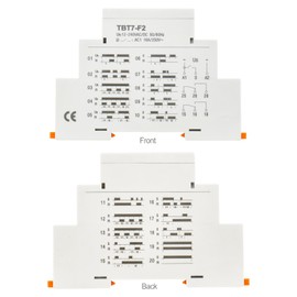 Baomain Digital Multi-Function Time Relay, 16A 20-Delay Modes 0.1s~99d, DIN Rail Mounting Timer Relay TBT7-F2 (2-SPDT)