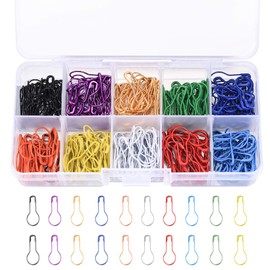 300 Pcs Safety Pins, Bulb Pins, Calabash Pins, Gourd Pear Clips Pins, Stitch Markers for Crafting, Sewing, DIY Making, 10 Assorted Colors