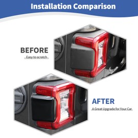 RT-TCZ for Jeep JL Tail Lights Cover Side Trim Black for Jeep Wrangler JL JLU 2018 up Black Exterior Accessories 2pcs