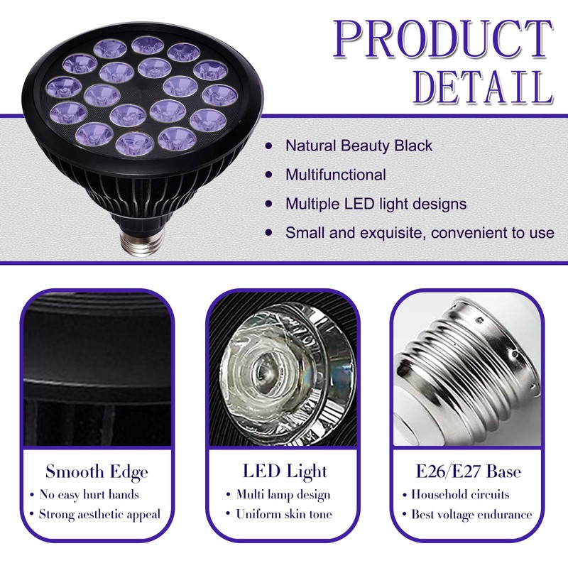 Tanning Lamp for Home Use with Adjustable Stand Purple Light
