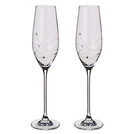 Dartington Crystal ST2557/5/P - Glitz Champagne Flutes, Set of 2 - Gift Boxed