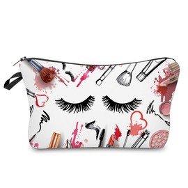 Deanfun Makeup Case Small, Cosmetic Zipper Bag Waterproof for Purse Mini, Women Cute Traveling Accessories Pouch for Ladies Thanksgiving Christmas Gifts(D2-55243)