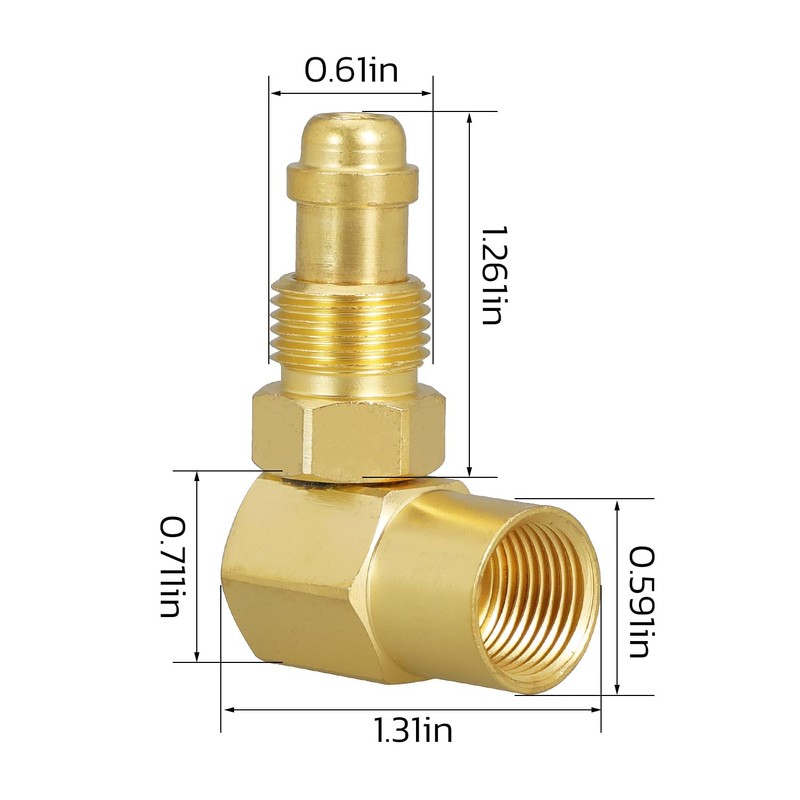 AW-407 / CGA 032 Nut/NIP -032 Body 90' 90 Degrees