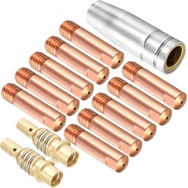 EATBALE MB15 15AK Nozzles Contact Tips Holders MIG Welder Consumable, Contact Tip 1.0mm M6, Tips Holder Difuser, Nozzles, Welding Gun Accessories for MB15 15AK MIG/MAG Welding Torch (13Pcs)