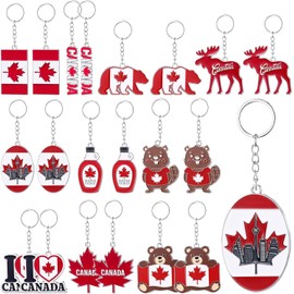 AceOrbit Canada Llavero Anillos Día Nacional de Canadá Llaveros de aleación de zinc Regalos Bandera Canadiense Hoja de Arce Decoraciones