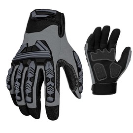 RIGWARL Impact Gloves for Men Women with TPR Protector, Anti Vibration Heavy Duty Work Gloves with Firm Grip, Wear Resistant Mechanic Work Gloves for Gardening Construction Warehouse