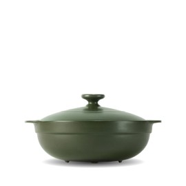 Minh Long 1qt Porcelain Cooking Pots with Dual Handles, Use to Marinate, Cook, Bake, Refrigerate & Serve, Thoughtful gift for Thanksgiving, Christmas, New year, Housewarming (Luna - Green, 1.06qt)