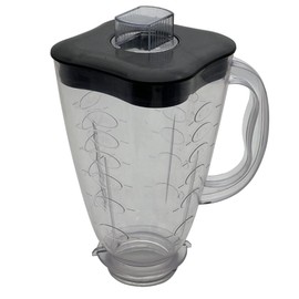 4918 Replacement 5 Cup Clover Shape Plastic Blender Jar Assembly With Blade, Gasket, Base, Lid，Compatible with Oster blender Models 6647, 6750, 6804, 6805, 6806, 6809(Black lid+ blade set, Plastic)