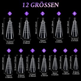 Kiiwah Pack of 120 Dual Shape Nails, Full Cover Dual Tips Nails Transparent Polygel Tips with Scale Lines Reusable Dual Shapes for Nails for Gel Manicure, Nail Studio and DIY Enthusiasts