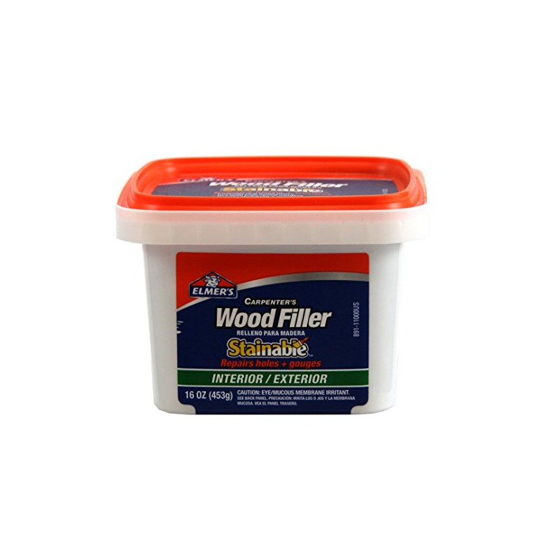 Elmer's E891 Carpenter's Stainable Wood Filler, 1 Pt Tub, 12-24,