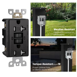 STARELO 20Amp Outdoor Electrical Outlet Box, Dual 5-20R WRTR GFCI Sockets, Outdoor Dust and Rain Resistant and Rust Resistant, Suitable for power plugs for lights, etc.UL,Listed.