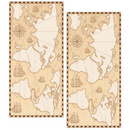 Janlaugh 100pcs Vintage World Map Paper Napkins Retro Disposable Cocktail Napkins for Decoupage Birthday Wedding Bridal Shower Travel Theme Party (4.3 x 7.9 Inches)