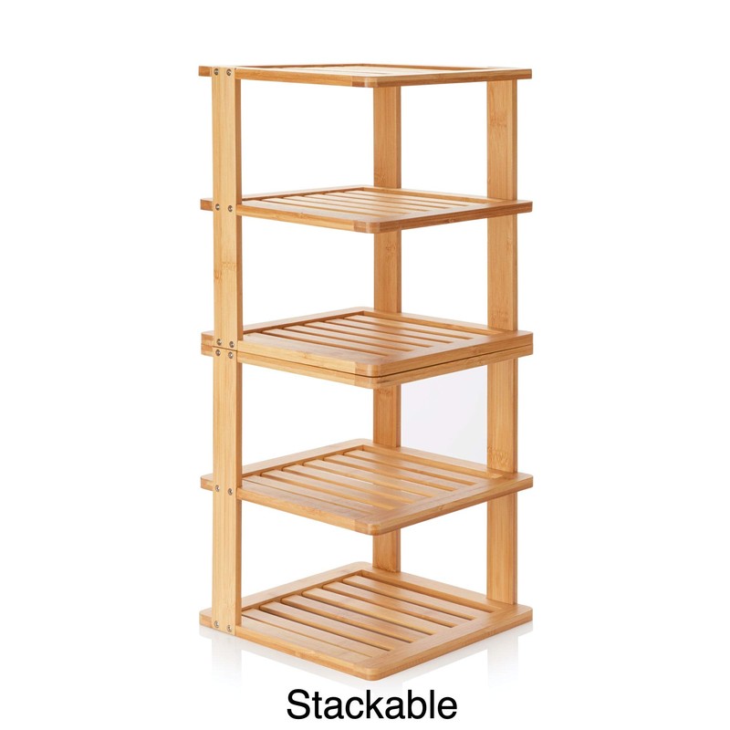 BERYLAND Bamboo Corner Shelf - 3 Tier 10 x 10