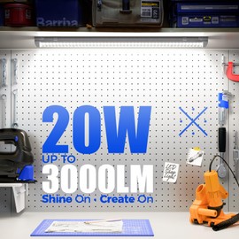 Barrina LED Shop Lights 2FT, 20W 3000LM 5000K, T8 LED Light Fixture, Clear Cover, Ceiling and Utility Shop Light, Linkable Tube Lights for Room, Garage, Workbench, Warehouse, 2 Packs | Barrina