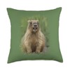 Groundhog Photo Woodchuck Splatter Art Tee Throw Pillow