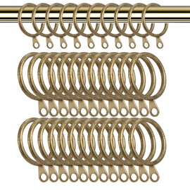 24 Pcs Curtain Rings, Curtain Pole Rings, Durable Brass Curtain Rings, Metal Curtain Rings for Curtain Poles Shower Curtains Rods and Decorative Drapery 30Mm Internal Diameter