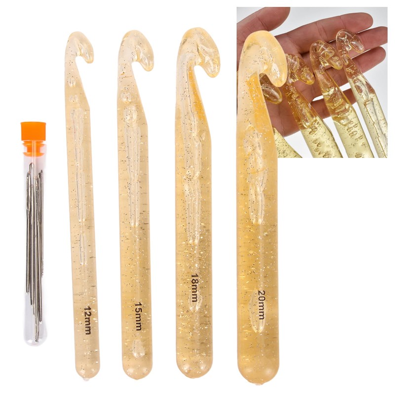 Large Crochet Hook Set 20Mm Rag Rug Handle Pillows Hats