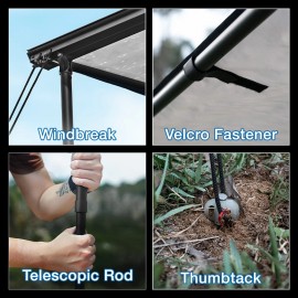 NOVSIGHT 5.2ft x 8.2ft Car Sude Awning Sun Shade Waterproof UV Protection Outdoor Shelter