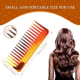 Large Detangling Comb for Curly, Wet or Dry Hair - Wide Tooth Styling and Shampoo Comb, No Handle (Dark Brown)