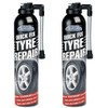 2 X QUICK FIX CAR EMERGENCY FLAT TYRE INFLATE PUNCTURE
