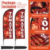 Buryeah 2 Sets Tomatoes Feather Flag Kit 7ft Tomatoes Fruit