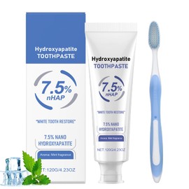 Hydroxyapatite Toothpaste UK, Nano 7.5% Hydroxyapatite Toothpaste Fluoride Free Formula for Sensitive Teeth Repairing Tooth Enamel with Gentle Mint