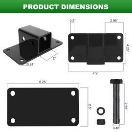 WEISIGAO Bolt on Tractor Bucket 2 inch Receiver, 2" Towing Hitch Receiver, 5/8” Hitch Pin Hole Class 3 Trailer Hitch, 12000lbs, Work Well for Tractor Bucket, RV, UTV, Truck