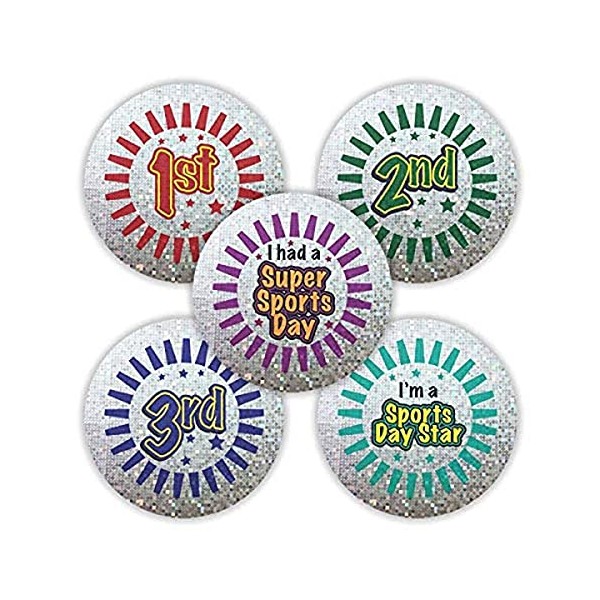 SuperStickers Sparkling 1st, 2nd, 3rd And Sports Day Star Variety Sticker Pack (250 stickers)