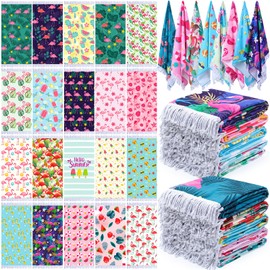 Peryiter 20 Pcs Large Flamingos Turkish Beach Towel 27.6"x55" Microfiber Oversize Absorbent Sand Beach Towels Bulk Quick Dry Lightweight Bath Towel Blanket for Travel Camp Swim Pool Gym Sport