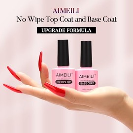 AIMEILI Base Coat Top Coat UV LED Gel Nagellack Gellack Unterlack & √úberlack Set N√§gel Manik√ºre Kit 2√ó10ml
