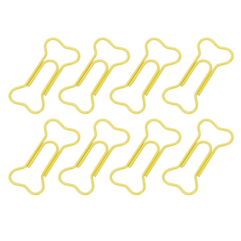 100pcs Colored Dog Bone Shape Paper Clips Black Lightweight Notebook