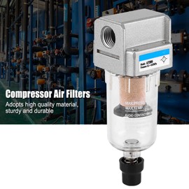 CYTGOUPER AF2000-02 Oil-Water Separator, 0.1~0.85MPa 750L/min Drain Water Trap Compressor Air Filter Inline, G1/4 Particulate Filter Water Trap Separator for Replacement