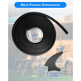 RV Window Seal 0.5 X 0.275 Inch Upgrade Weather Stripping Window Seal Rubber Stationary Glass Edge Seal, Car RV Window Seal Trim Locking Gasket Insulation Temperature Noise for Boat Truck Camper, 30FT