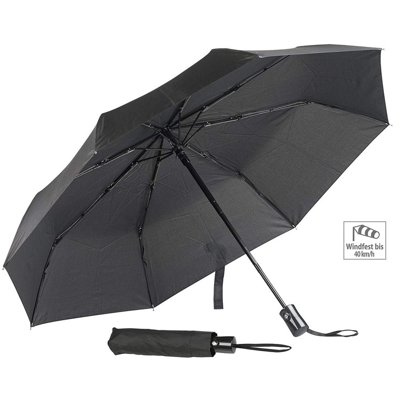 PEARL Pocket umbrella up to 40 km/h, black